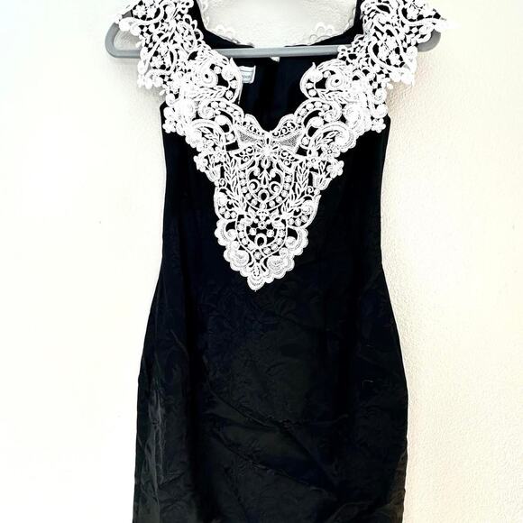 Scott McClintock 90s Black and White Formal Dress - Size 4 - Picture 1 of 5